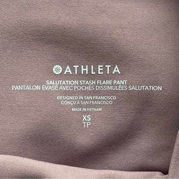 Athleta Mauve Salutation Stash High Rise Flare Size Extra Small - Picture 9 of 14